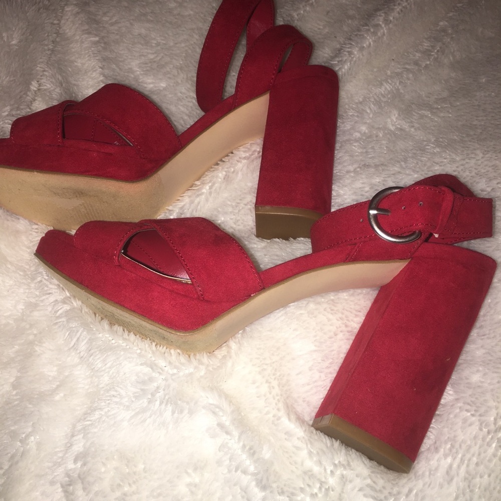 Red heels like new never worn